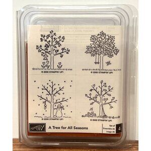 Stampin Up! 2000 A Tree For All Seasons Wood Mounted Rubber Stamp Set Of 4